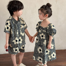 Load image into Gallery viewer, X86051TG-Summer polka dot shirt set & dress brother and sister outfit