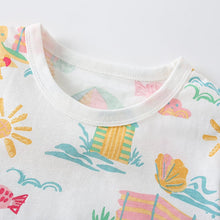 Load image into Gallery viewer, 9508TG-Summer European and American children's casual summer printed short-sleeved top + pants two-piece set