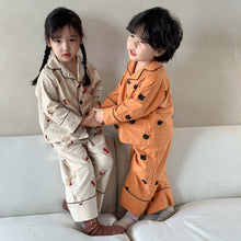 Load image into Gallery viewer, 30288JG-Spring and Autumn Korean Style Pure Cotton Brushed Pajamas Home Clothes Two-piece Set