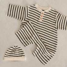 Load image into Gallery viewer, Y9372LS-Spring waffle small stand collar long jumpsuit + hat set