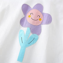 Load image into Gallery viewer, 9505TG-Summer European and American children's casual sunflower round neck short-sleeved top + striped pants set