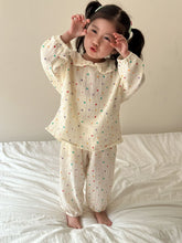 Load image into Gallery viewer, C83187JG-Spring long-sleeved cotton double-layer yarn home top + trousers