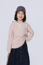 Load image into Gallery viewer, BB2624PCW-秋日條紋連帽長袖上衣