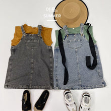 Load image into Gallery viewer, 1202DS-Summer Japanese style pocket denim suspender denim dress
