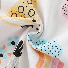 Load image into Gallery viewer, 9511TG-Summer European and American children's casual animal print round neck short-sleeved top + elastic shorts set