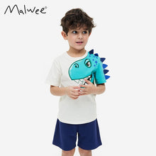 Load image into Gallery viewer, 9522TG-Summer European and American children's casual round neck short-sleeved top + elastic waist pants set