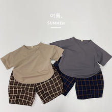 Load image into Gallery viewer, 1198PA- Forest retro casual plaid children's shorts