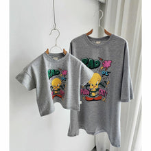 Load image into Gallery viewer, 24072PCW-Spring and summer Korean loose cotton duck print parent-child top