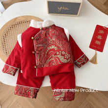 Load image into Gallery viewer, CT062TG-Winter clothing 0-6 years old festive New Year's greetings Tang suit two-piece suit