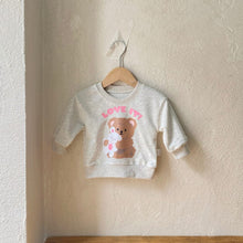 Load image into Gallery viewer, Y7404SE- Bear print striped mid-length round neck T-shirt