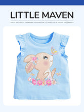 Load image into Gallery viewer, 5Y0082SE-Little maven European and American children's summer knitted cute cotton bottoming shirt