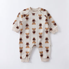 Load image into Gallery viewer, <Taiwan Pavilion> D23260LS-Autumn jacquard cute bear knitted crawling clothes