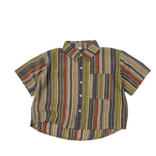 Load image into Gallery viewer, 1221SE-Korean style colorful striped cotton boy short-sleeved shirt
