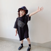 Load image into Gallery viewer, <Taiwan Pavilion> BB-2106DS-BOBOKIDS Spring and Summer New Children's Clothing Japanese Style Boys and Girls Solid Color Short Sleeve Neutral Wide Version Long T (A2)