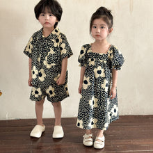 Load image into Gallery viewer, X86051TG-Summer polka dot shirt set & dress brother and sister outfit