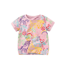 Load image into Gallery viewer, 8144SE-malwee round neck summer short-sleeved T-shirt for small and medium-sized children and girls
