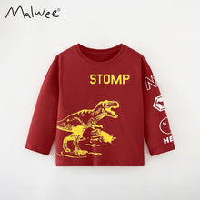 Load image into Gallery viewer, 8548SE-malwee autumn long-sleeved round-neck Tyrannosaurus print top