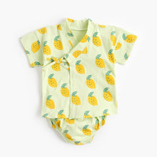 Load image into Gallery viewer, BCS1021TG-Summer Korean version of pure cotton newborn bathrobe fruit short-sleeved suit