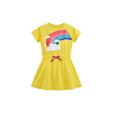Load image into Gallery viewer, S1890DS-Summer cotton short-sleeved rainbow princess dress