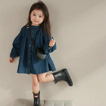 Load image into Gallery viewer, <Taiwan Pavilion> SK23152DS- Spring and Autumn Stand-up Collar Single-breasted Washed Denim Dress