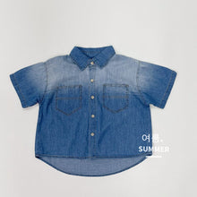 Load image into Gallery viewer, 1219SE-Korean summer literary boy short-sleeved denim shirt