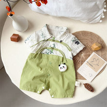 Load image into Gallery viewer, 2402207LS-Summer Thin Panda Button Short Sleeve Climbing Suit