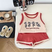 Load image into Gallery viewer, AT027TG-Korean style simple children's vest shorts two-piece suit
