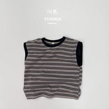 Load image into Gallery viewer, 1210SE-Forest style summer Korean style round neck children's striped vest