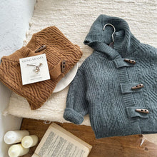Load image into Gallery viewer, 77C85SE-Autumn solid color knitted open-front hooded sweater jacket