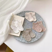 將圖片載入圖庫檢視器 W017AC-夏季超薄透氣精梳棉純色百搭網眼中筒襪