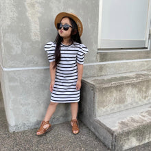 Load image into Gallery viewer, 281PCW-Summer children's elastic knitted striped parent-child dress