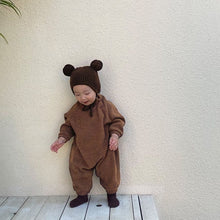 Load image into Gallery viewer, Y93102LS-Autumn and winter imitation woolen raglan long-sleeved bodysuit + hat