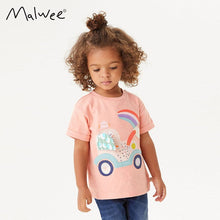 Load image into Gallery viewer, 8111SE-malwee summer short-sleeved rainbow car casual round neck short-sleeved top
