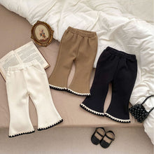 Load image into Gallery viewer, H10013PA-Autumn and winter plus velvet solid color flared lace pants