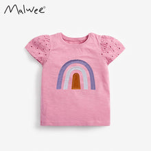 Load image into Gallery viewer, 81155SE-malwee summer children's round neck rainbow short-sleeved top