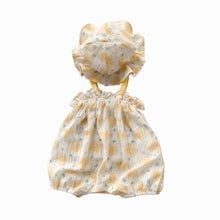 Load image into Gallery viewer, 2402359LS- Summer thin suspender romper + sun hat set