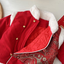 Load image into Gallery viewer, CT062TG-Winter clothing 0-6 years old festive New Year's greetings Tang suit two-piece suit