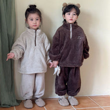 Load image into Gallery viewer, DZ240190JG-Autumn and winter flannel thickened top + trousers home set