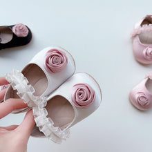Load image into Gallery viewer, X917AC-Korean imitation silk rose soft sole toddler shoes