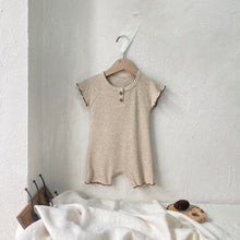 Load image into Gallery viewer, Y9458LS-Summer A-type waffle wave curling two-button bodysuit