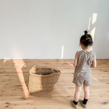 Load image into Gallery viewer, 123215TG-Summer Korean plaid short-sleeved shirt + shorts two-piece set