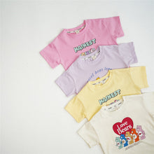 Load image into Gallery viewer, 24035SE-Spring and Summer Korean Short Sleeve Cotton Bear Printed T-shirt
