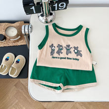 Load image into Gallery viewer, AT027TG-Korean style simple children's vest shorts two-piece suit
