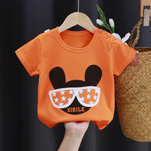 Load image into Gallery viewer, IDX40SE-Summer pure cotton round neck multi-image short-sleeved top