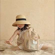 將圖片載入圖庫檢視器 061303AC-度假旅遊網透氣布大容量沙灘包