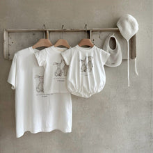 Load image into Gallery viewer, Y7419SE-Summer bunny print round neck cotton short-sleeved top