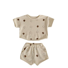 Load image into Gallery viewer, K5212TG-Cotton Bear Waffle Top Casual Shorts Two-piece Set