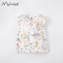 Load image into Gallery viewer, 81144SE-malwee summer small and medium-sized girls short-sleeved printed stylish T-shirt