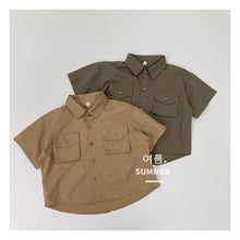 Load image into Gallery viewer, 1215SE- Korean style three-dimensional style lapel pocket short-sleeved shirt