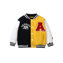Load image into Gallery viewer, HC1093SE-Little maven contrast color long sleeve plus velvet baseball jacket